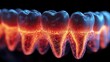 © Emile - A 3D scan of teeth with pain showcases inflammation, cavities, and dental examination, highlighting anatomy, dentistry, and radiology assessment for toothache and root canal.