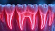 © Emile - A 3D scan of teeth with pain showcases inflammation, cavities, and dental examination, highlighting anatomy, dentistry, and radiology assessment for toothache and root canal.