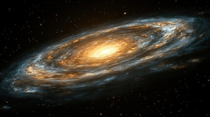 Wall Mural - a black hole distorts a galaxy in space, a dark universe background for adventure and exploration, a