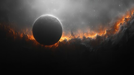 Wall Mural - a black hole distorts space and stars, a dark universe background for adventure and exploration, a w
