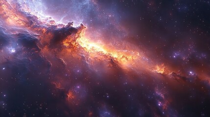 Wall Mural - A black hole dominates a galaxy with purple hues, a dark background for adventure and exploration, a wallpaper design showcasing the power and beauty of the cosmos.