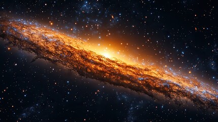 Wall Mural - a fiery galaxy in space with a dark background evokes adventure, exploration, and the wonders of the