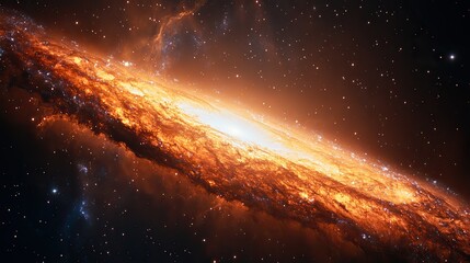 Wall Mural - a fiery galaxy in space with a dark background evokes adventure, exploration, and the wonders of the