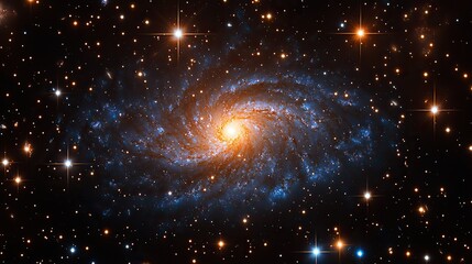 Wall Mural - A galaxy filled with stars against a dark universe background represents adventure, exploration, and the wonders of astronomy and the cosmos.