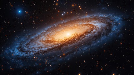 Wall Mural - a galaxy filled with stars shines against a black universe background, a wallpaper design for astrol