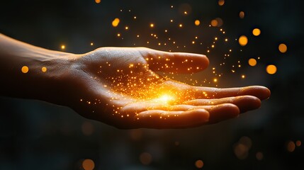 Wall Mural - a hand reaching for light symbolizes faith, prayer, and worship, representing belief, trust in god, 