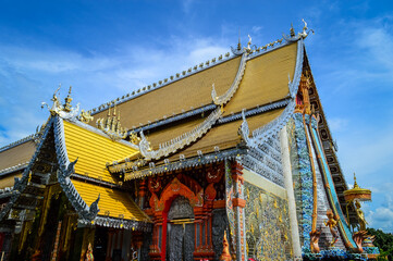 Wall Mural - Church, Lanna Architecture at Watsridonmoon, smbols of Buddhism, South East Asia at Chiangmai Northern Thailand