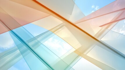 Wall Mural - a colorful abstract painting with a blue sky in the background