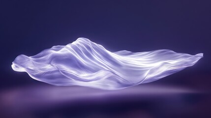 Wall Mural - Abstract Purple Cloth Digital Art: Serene Flowing Fabric