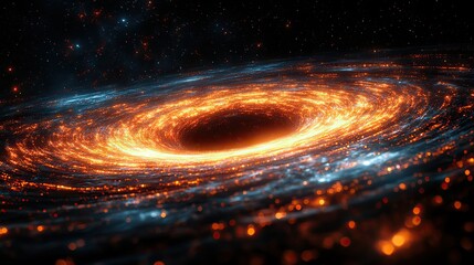 Wall Mural - a wormhole connects distant points in space, a dark universe background for adventure and exploratio