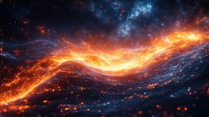 Wall Mural - A wormhole connects distant points in space, a dark universe background for adventure and exploration, a wallpaper design depicting the mysteries of the cosmos.
