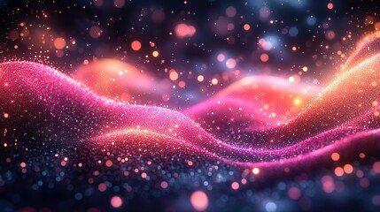Wall Mural - abstract bokeh or stream in 3d art, representing the future of light travel or particle of metaverse