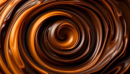 Chocolate swirl background. Clean, detailed melted chocolate mass. Milk and white chocolate mixed. Liquid chocolate crown splash. Toffee background. Melted toffee mass/ a mass of toffee swirl