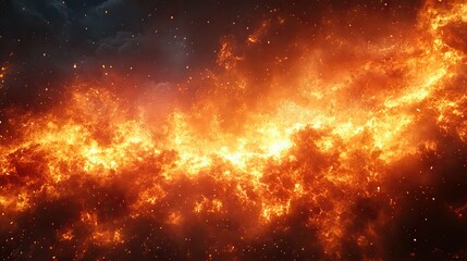 Wall Mural - an abstract fire explosion represents danger, destruction, burning energy, inferno, thermal glow, or