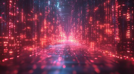Wall Mural - an abstract mockup of a virtual internet network, representing connection and cyberspace. the image 
