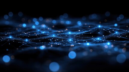 Canvas Print - an abstract network infrastructure represents data sharing on a global dashboard, symbolizing interf