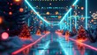© kann - Neon Christmas Lights  Snowy Path  Winter Wonderland