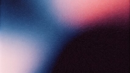 Dark blue pink black abstract grainy background, glowing vibrant color gradient shape, noise texture poster header banner,  wallpaper cover design. The vibrant color grainy gradient on dark background