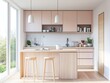 © RaksaLinggo - Modern Minimalist Kitchen Island Design With Natural Light