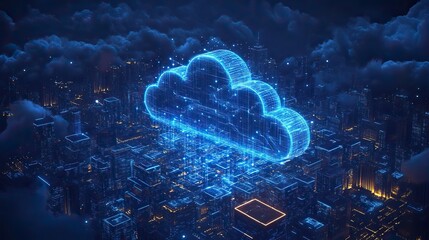 Wall Mural - cloud computing data and networks represent global connections and platforms for storage, transfer, 
