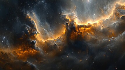 Wall Mural - clouds and a galaxy depict space, adventure, fantasy, and the interstellar solar system.