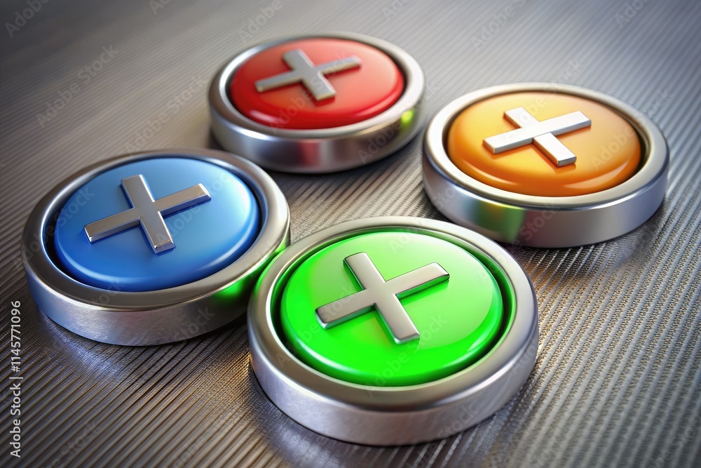 High-resolution stock photo of clickable tick/cross buttons; ideal for ...