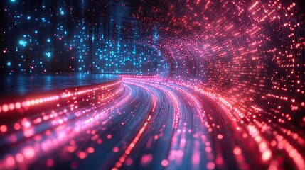 Canvas Print - network connection with abstract cable for technology online, internet structure, cyber fiber optic,