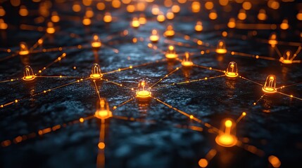 Canvas Print - network connections link together, symbolizing community communication, social media synergy, and th
