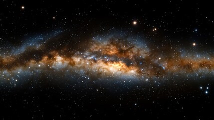 Wall Mural - The Milky Way galaxy stretches across the cosmos, representing astronomy, science, and environmental conservation, with stars and celestial bodies highlighting the vastness of the universe.