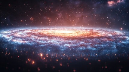Wall Mural - The Milky Way galaxy stretches across the cosmos, representing astronomy, science, and environmental conservation, with stars and celestial objects highlighting the vastness of the universe.