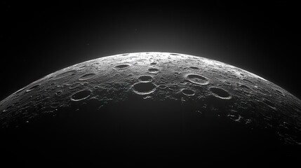 Wall Mural - the moon's craters are visible in space, an abstract background for astronomy and celestial wallpape