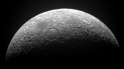 Wall Mural - the moon's craters are visible in space, an abstract background for astronomy and celestial wallpape