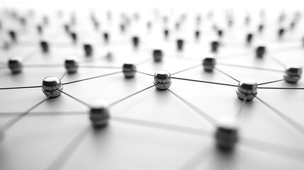 Wall Mural - wireframe network connections in abstract cyberspace represent future technology.