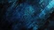 © Holo Frame - Abstract fingerprint trace on a textured dark blue background symbolizing forensic investigation and crime scene analysis