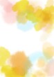 © Yui - オレンジやピンクや水色のカラフルな水彩の背景素材