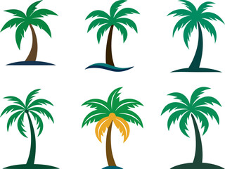 set of palm trees