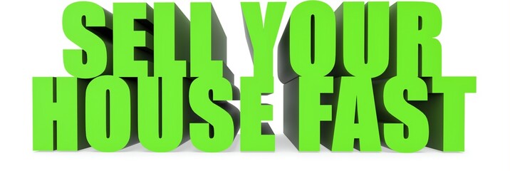 Wall Mural - Sell Your House Fast, 3d text