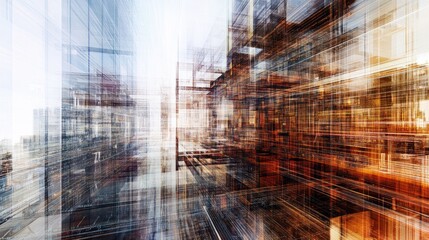 abstract digital coding art blending with modern architectural elements representing the concept of 