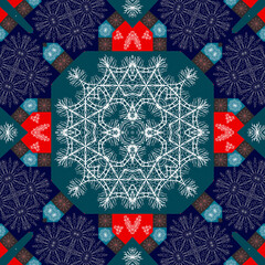 Wall Mural - Seamless Christmas snowflake pattern. Christmas texture. New Year's snowflake texture Merry Christmas. Happy New Year.