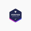 © Ind studio - Verified label or Official Certified design vector. Best Official Certified Label for product packaging design element. Elegant verified sign for packaging design element.