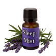 © supansa - Sleep mist essential oil bottle lavender ingredients natural health transparent background studio view aromatherapy concept
