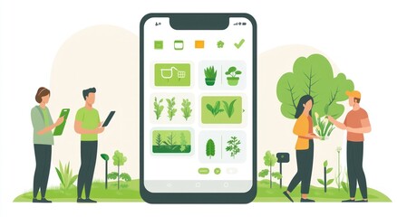 People using app for plants.