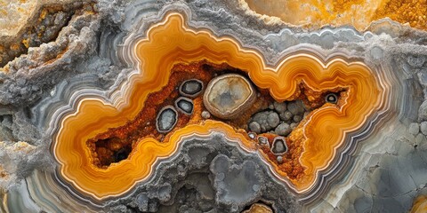 Sticker - Close up view of a Bumblebee jasper specimen showcasing its unique textures and vibrant colors. This macro image captures the intricate details of Bumblebee jasper beautifully.