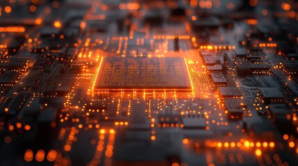 Wall Mural - circuit motherboards and programming interfaces with technology electronic dashboards and abstract p