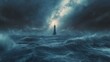 © irawan - Lone Lighthouse Standing Strong Amidst a Stormy Sea