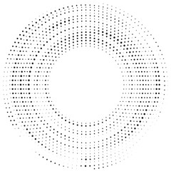 halftone circular dotted frame. circle dots texture isolated on transparent background. abstract cir