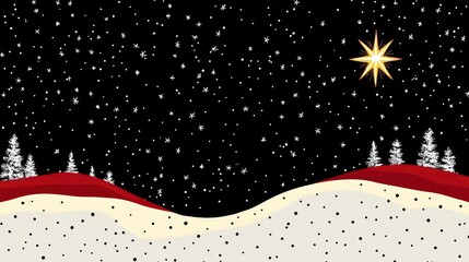 Starry Night Winter Wonderland Festive Christmas Eve Snowscape