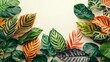 © sasisom - A collection of exotic foliage showcasing intricate leaf patterns and vibrant colors on a white background