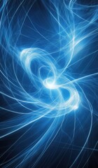 Wall Mural - a close up of a blue swirl with a black background