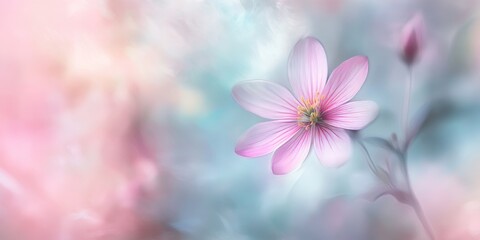 Poster - Soft focus flower creating a blurred background. This soft flower image showcases the beauty of flowers in a delicate and soft focus style, perfect for enhancing visual appeal.